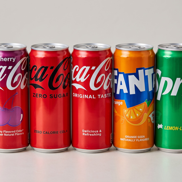 Coke, pepsi, diet Coke, sprit.