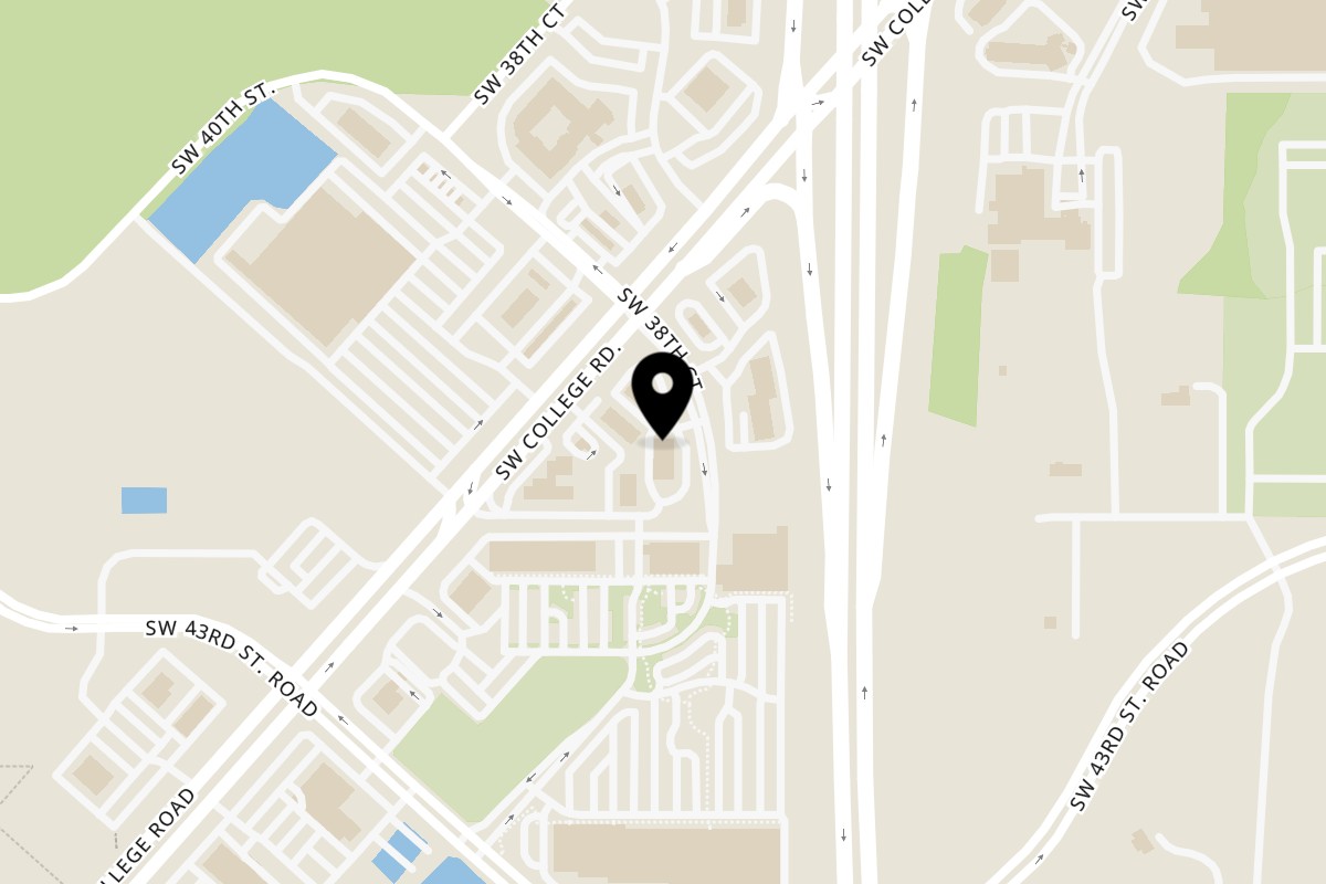 Map showing the location of Bombay Cafe on 4120 SW 38th Ct #106 in Ocala